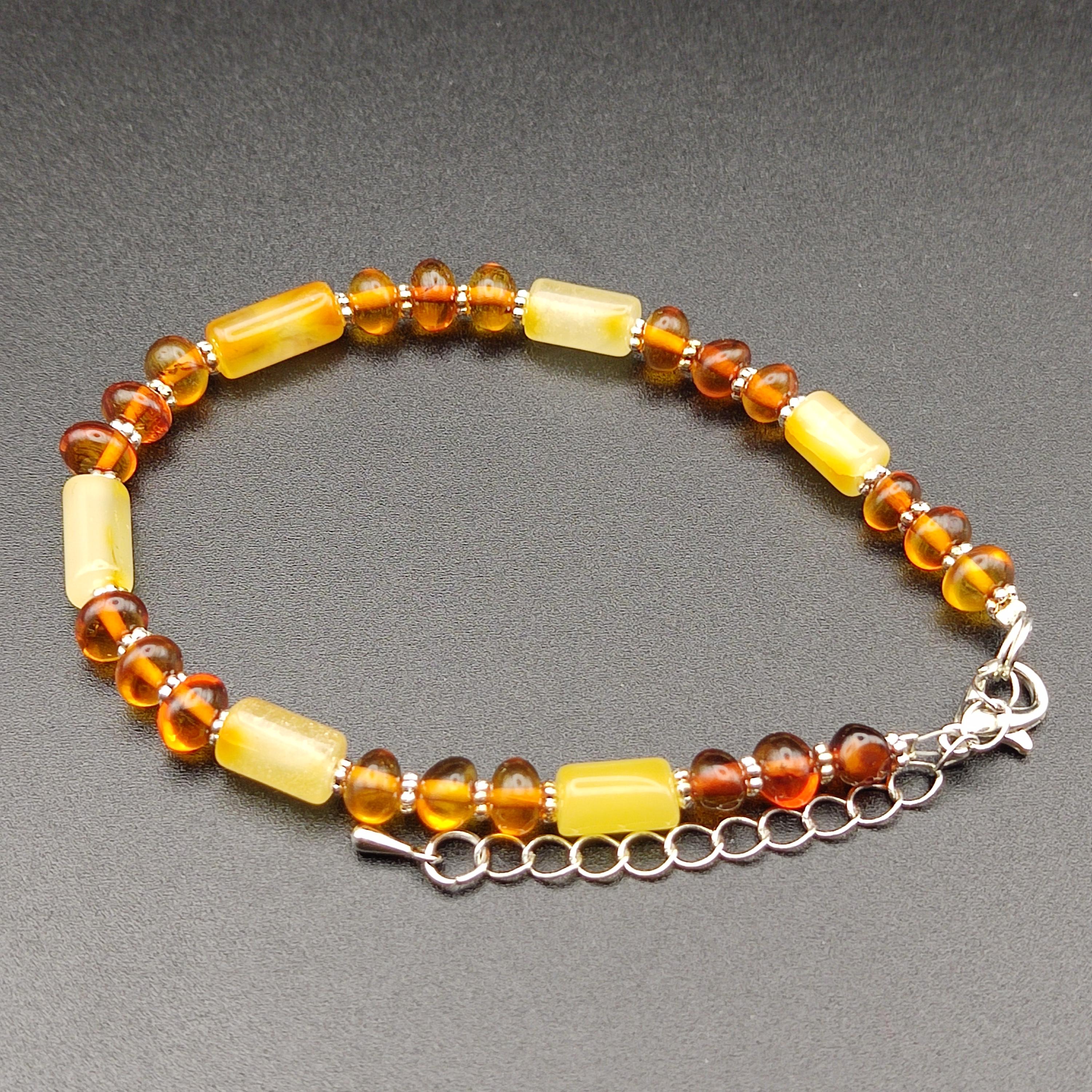 Regulowana bransoletka z bursztynu bałtyckiego