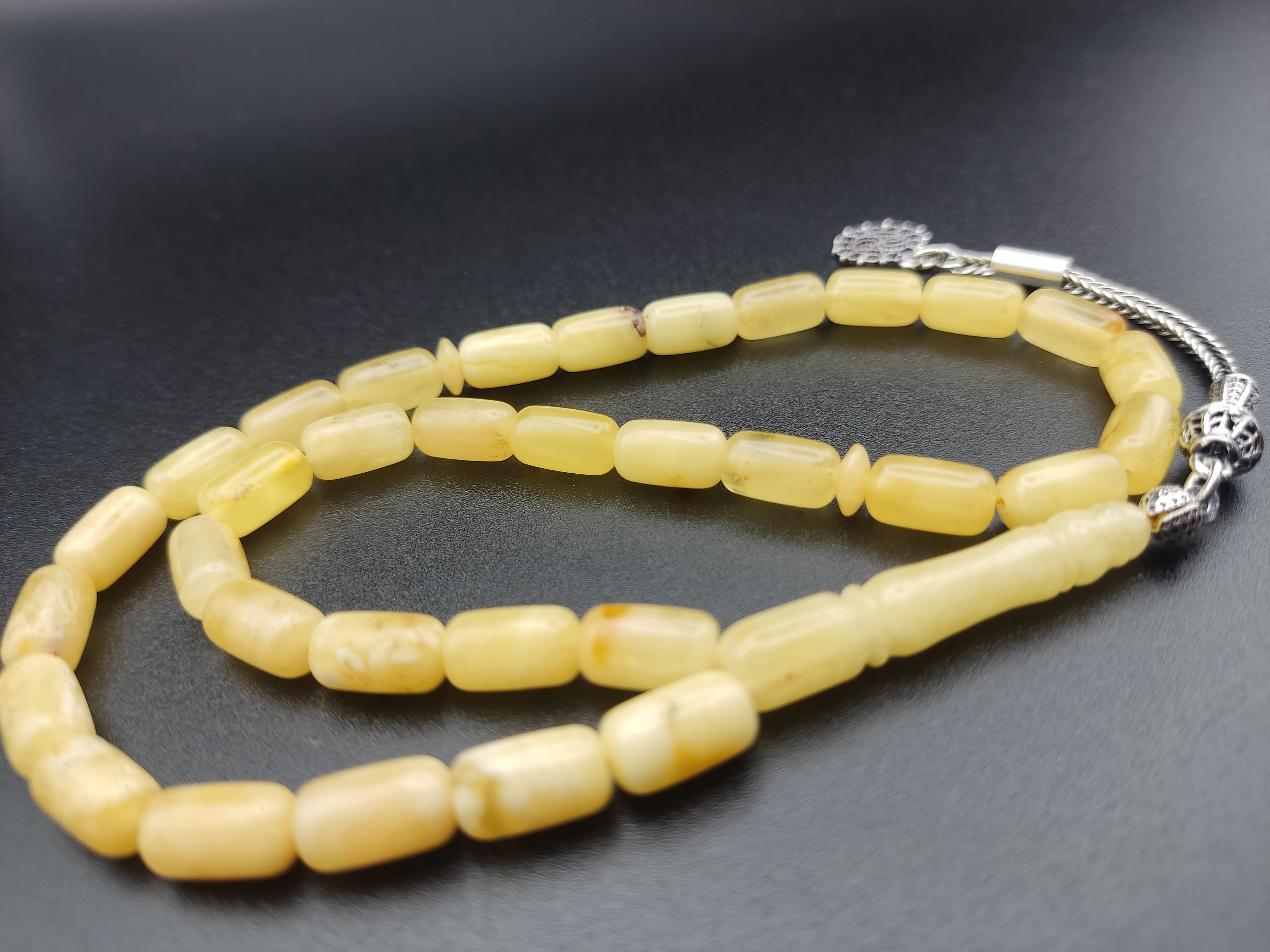 Bursztyn bałtycki Misbah 33 koraliki